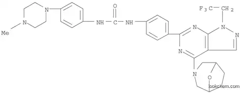 Molecular Structure of 1144072-40-1 (Urea, N-[4-(4-methyl-1-piperazinyl)phenyl]-N'-[4-[4-(8-oxa-3-azabicyclo[3.2.1]oct-3-yl)-1-(2,2,2-trifluoroethyl)-1H-pyrazolo[3,4-d]pyrimidin-6-yl]phenyl]-)